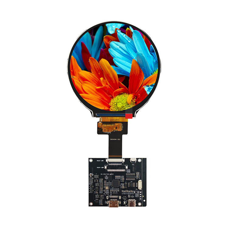 Industrial 4.0 Inch Round TFT LCD Module 720x720 1500 Nits with HDMI Board